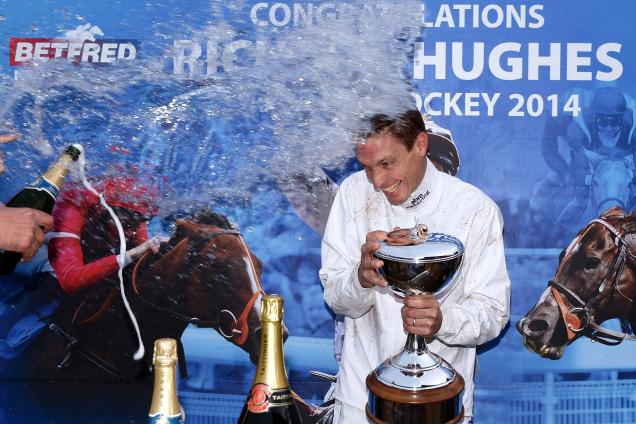 Richard Hughes celebrating his 2014 premiership