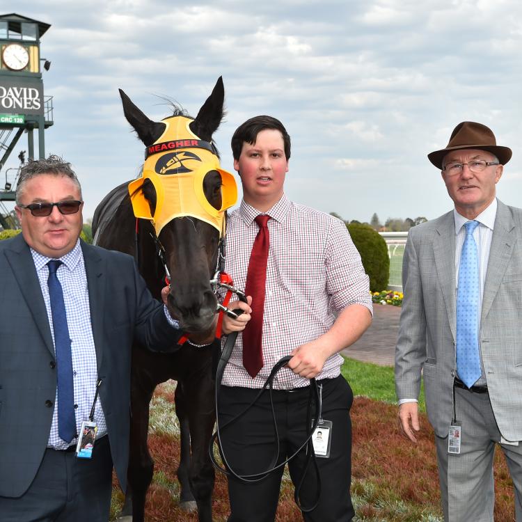 Chris Meagher (left) with winner Savanna Amour